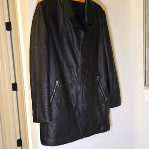 Leather Like Sweater Jacket